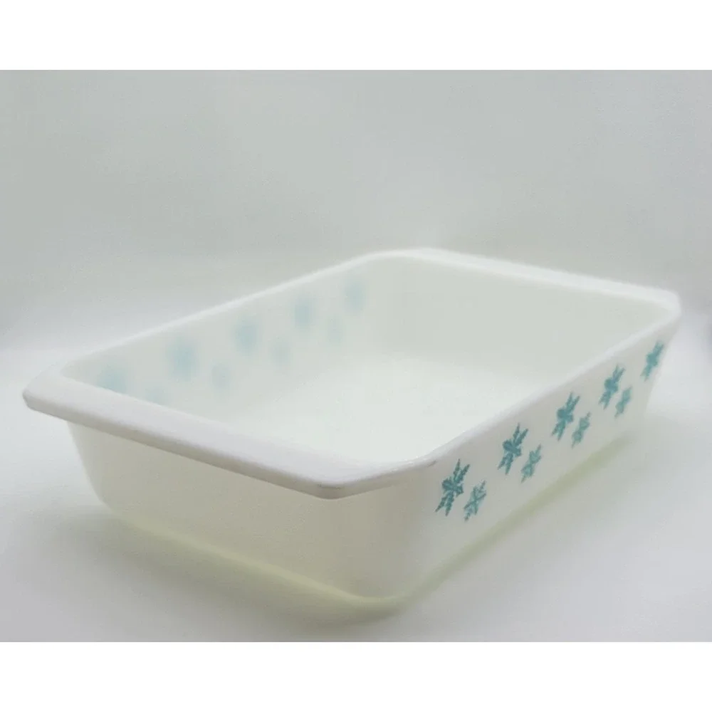 Vintage Pyrex 575-B Snowflake Turquoise Space Saver Casserole Dish 2Qt 1956-1963